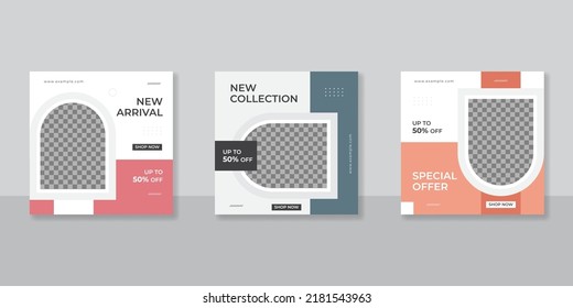 Modern social media post template for digital marketing and sale promo. fashion advertising. banner offer. mockup photo vector frame illustration
