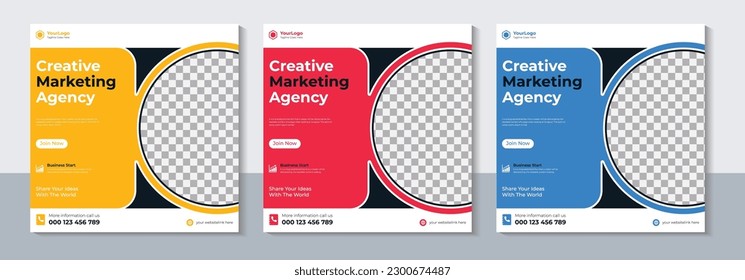 Plantilla de publicación de medios sociales modernos, diseño de pancartas de medios sociales digitales, marketing, web, venta, ilustración de vectores