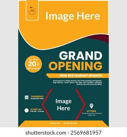 A modern social media post template designed for event promotions, including placeholders for images and customizable text. Perfect for grand openings, business marketing, or corporate campaigns