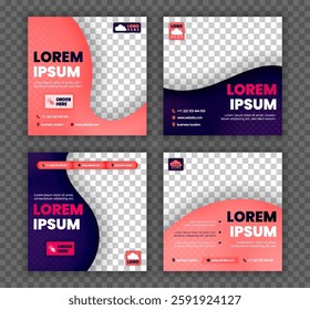 Modern Social Media Post Template with Pink and Purple Gradient Design for Tech, Carpentry, and Plumbing Service Ads