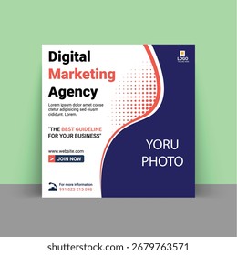 Moderna Plantilla de publicaciones en redes sociales con un diseño creativo, perfecta para la promoción empresarial, el marketing digital y la marca en línea.
