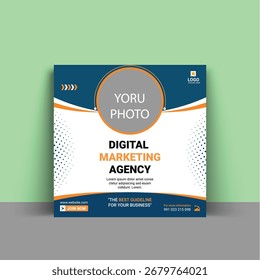 Moderna Plantilla de publicaciones en redes sociales con un diseño creativo, perfecta para la promoción empresarial, el marketing digital y la marca en línea.
