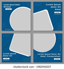 Modern social media post templates. Blue background