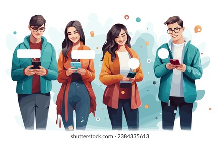 Modern social media problems, peculiarities and differences. Concept business illustrations. Vector illustratio, Vector file