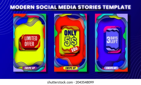 Modern Social Media Template with Colorful Abstract Element