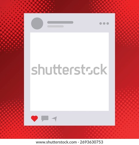 Modern social media template design with vibrant red background perfect for marketing, advertising, and promotional content creation