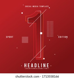Modern Social media template sport edition - Number 1 vector eps.10
