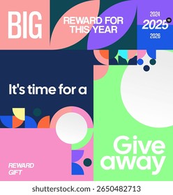 Modern Social Media Templates Announce Giveaway winners. Suitable for online stores, holiday sales, and prize announcement contests. Square background illustration