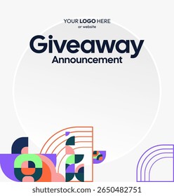 Modern Social Media Templates Announce Giveaway winners. Suitable for online stores, holiday sales, and prize announcement contests. Square background illustration
