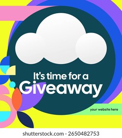 Modern Social Media Templates Announce Giveaway winners. Suitable for online stores, holiday sales, and prize announcement contests. Square background illustration
