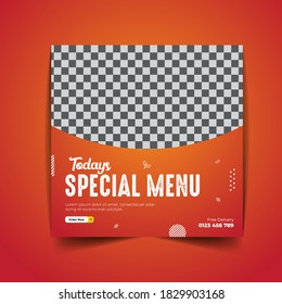 Modern Social Media Templates for Food. Editable and Scalable to any size.