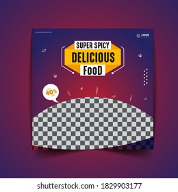Modern Social Media Templates for Food. Editable and Scalable to any size.