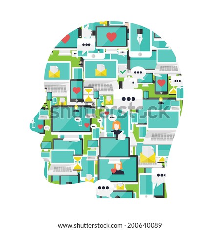 Modern  social media. Vector illustration concept.