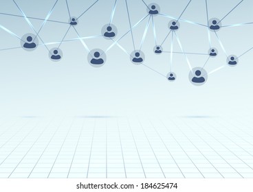Modern social network connection background. Vector illustration