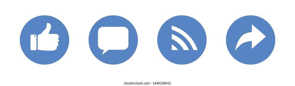 Modern Social Network  Like Comment Share Follow Icon