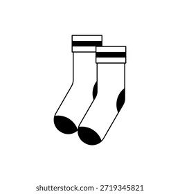 Icono de calcetines modernos aislados sobre fondo blanco. Ilustración vectorial de Profesional para ropa, moda, servicio de lavandería, ropa de invierno y proyectos de marca de ropa textil