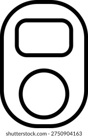 Modern soda can tab icon, vector aluminum pull tab from a soda or beverage can, open tab close-up. harmonious logo variations of the same emblematic concept, drink packaging and refreshment symbol
