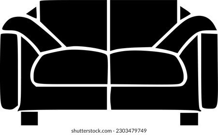modern sofa black simple icon. vector modern sofa black simple icon isolate on white background for web, game, app and ad