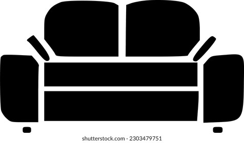 modern sofa black simple icon. vector modern sofa black simple icon isolate on white background for web, game, app and ad