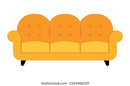 Icono moderno de sofás y sofás en mobiliario de dibujos animados para elementos de iluminación vectorial de decoración de habitaciones