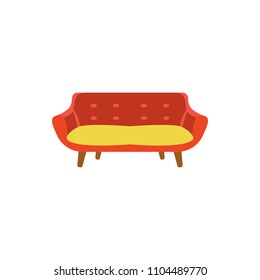 modern sofa flat icon. Interior or Room design template in flat style for mobile concept and web apps. Detailed modern sofa flat icon can be used for web and mobile