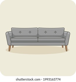 Moderno diseño interior de color Sofa Gray.