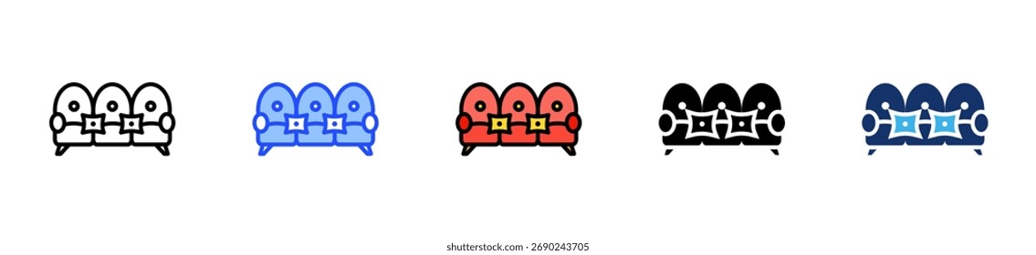 Modern Sofa Icon Collection With Multiple Styles