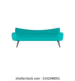 Modern sofa icon. Flat illustration of modern sofa vector icon for web isolated on white