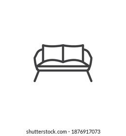 Modern sofa line icon. linear style sign for mobile concept and web design. Couch sofa outline vector icon. Symbol, logo illustration. Vector graphics