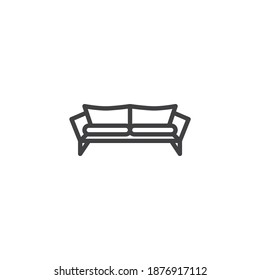 Modern sofa line icon. linear style sign for mobile concept and web design. Couch sofa outline vector icon. Symbol, logo illustration. Vector graphics