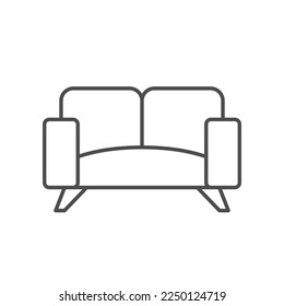 Icono de contorno moderno de la línea del sofá