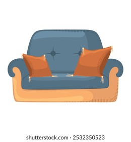 Sofá moderno con almohadas, Vector