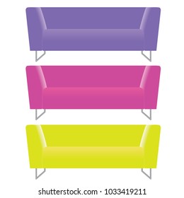 Modern sofa set of 3 different colors 