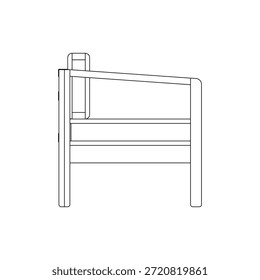 Sofá moderno em vista lateral com silhueta linear limpa, com almofadas estruturadas, apoio de braço fino e proporções equilibradas para design de interiores minimalista.