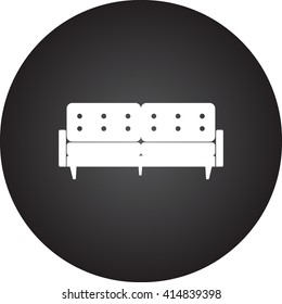 Modern sofa sign simple icon on  background