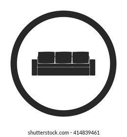 Modern sofa sign simple icon on  background