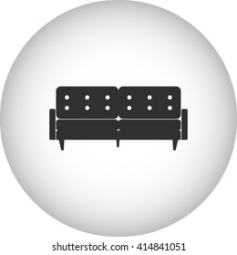 Modern sofa sign simple icon on  background