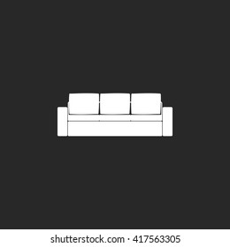 Modern sofa sign simple icon on  background