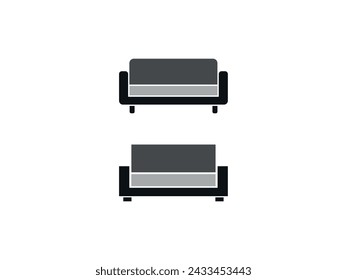 Modern Sofa Vector Illustration. Silhouetted Sofa Scene. Plush Settee Outline. Sleek Sofa Silhouette. Comfy Couch Contours. Elegant Couch Etching. Comfortable Curve Contours. Silhouetted Sofa Style.