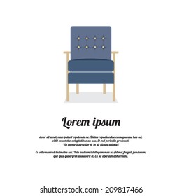 Modern Sofa Vintage Style Vector Illustration