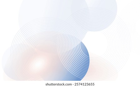 A modern Soft blue gradient color abstract background with line circles patterns. used in banner, background, web banner, post card. Vector illustration concepts.