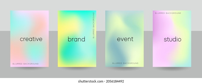 Moderne Design-Vorlage für Bedeckungen mit weichen Wolken. Farbige, unscharfe Farbpalette für Poster, Flyer, Broschüre, Banner und Tapeten. Vektorgrafik