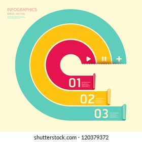 Modern soft color Circle Design template / can be used for infographics / numbered banners / horizontal cutout lines / graphic or website layout vector