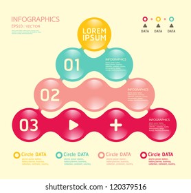 Modern soft color Circle Design template / can be used for infographics / numbered banners / horizontal cutout lines / graphic or website layout vector