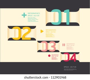 Modern soft color Design template  / can be used for infographics / numbered banners / horizontal cutout lines / graphic or website layout vector