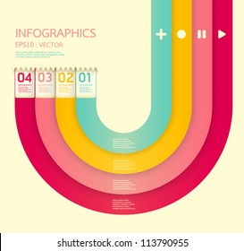 Plantilla de diseño de color suave / puede utilizarse para infografías / banners numerados / líneas de corte horizontal / diseño gráfico o sitio web vectorial