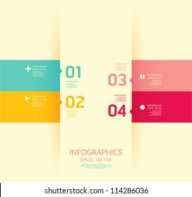 Modern soft color Design template / can be used for infographics / numbered banners / horizontal cutout lines / graphic or website layout vector