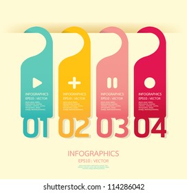 Modern soft color Design template / can be used for infographics / numbered banners / horizontal cutout lines / graphic or website layout vector