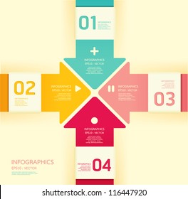 Modern soft color Design template  / can be used for infographics / numbered banners / horizontal cutout lines / graphic or website layout vector/Horizontal
