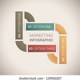 Modern soft color Design template / for infographics / numbered banners / horizontal cutout lines / graphic or website layout vector